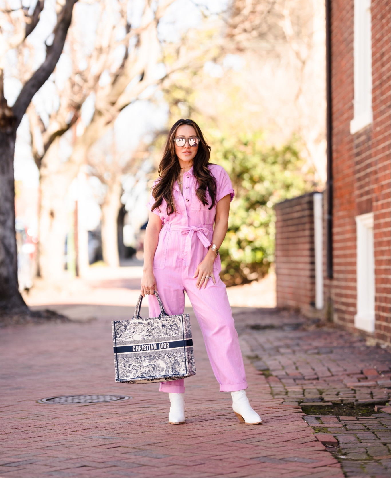 This was such a fun look with @targetstyle’s romper of the moment - If you are in the mood to splurge on a bag, the @dior book tote is my fave. I’m wearing a size 8 in the romper and the book tote is the large 

#LTKunder50 #LTKitbag