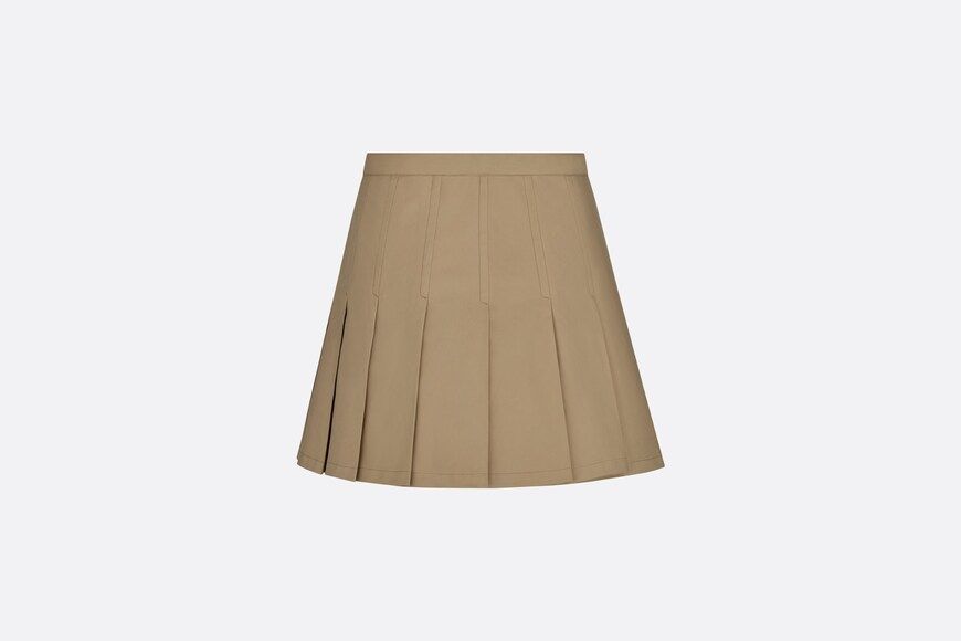 Pleated Miniskirt Beige Cotton Gabardine | DIOR | Dior Couture