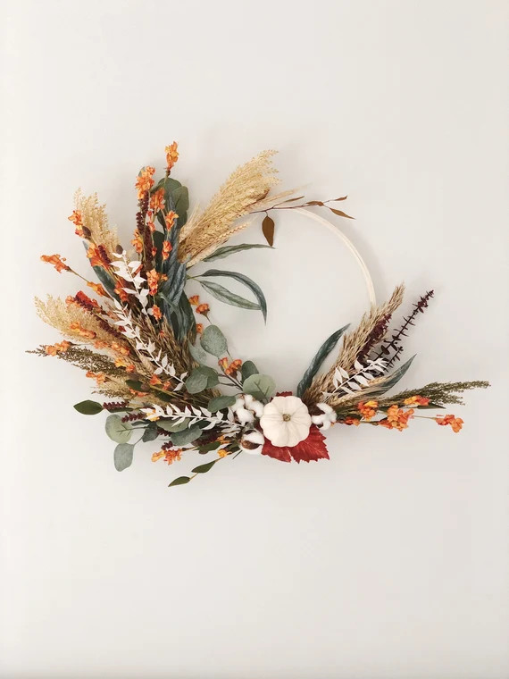 Fall pampas grass and eucalyptus wreath Autumn Wreath Fall | Etsy | Etsy (US)