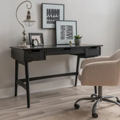 Linon Cadman Desk, Black | Ashley