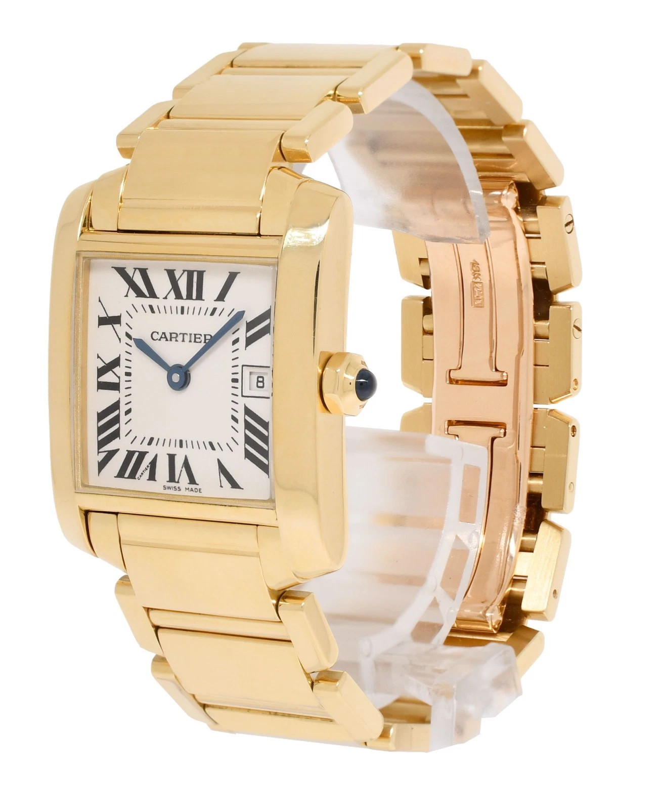 Cartier Tank Francaise Medium 18k YG Ivory Dial Ladies Quartz Date Watch 2466 | eBay | eBay US