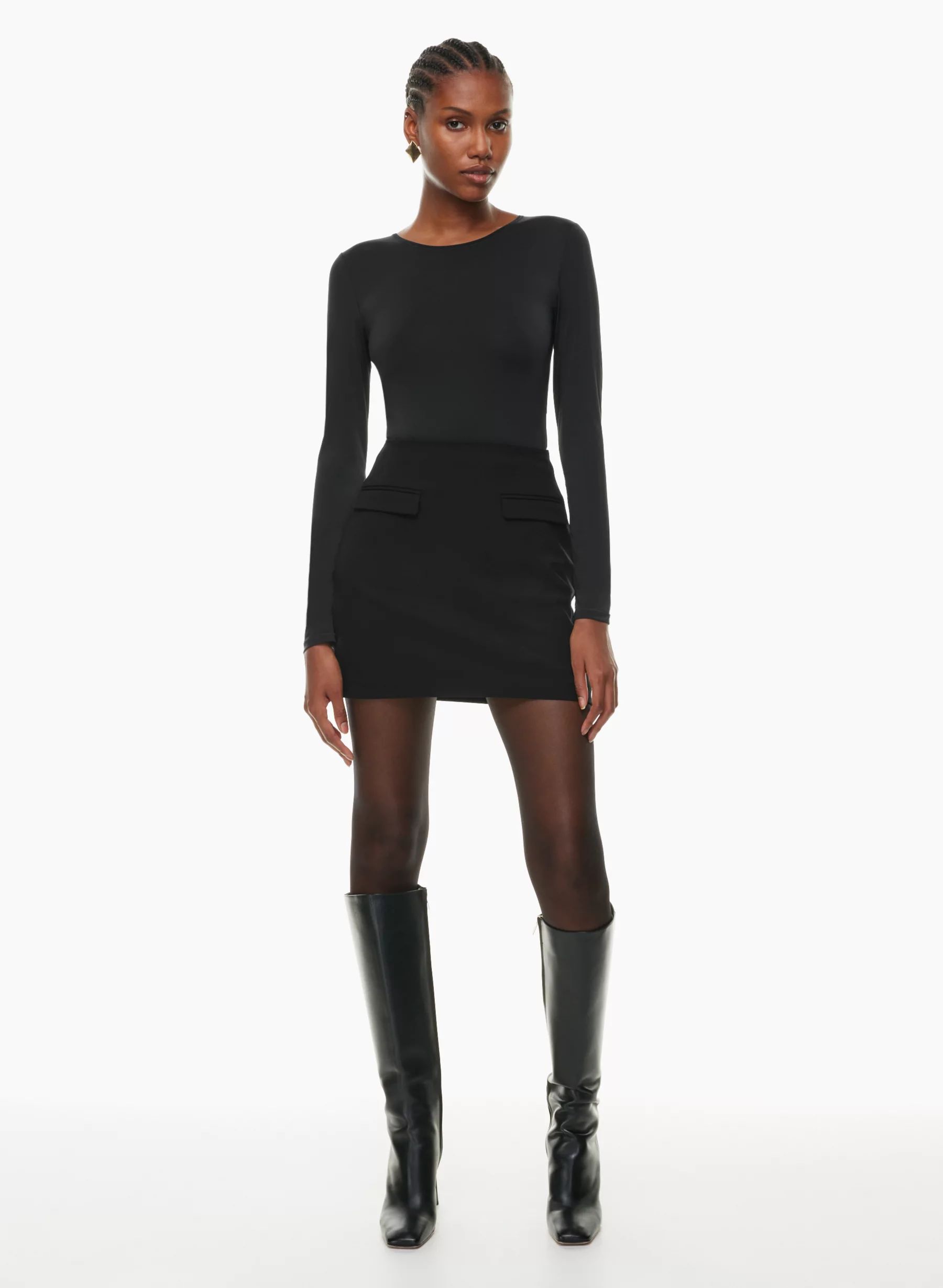 SKINTIGHT CREW LONGSLEEVE BODYSUIT | Aritzia