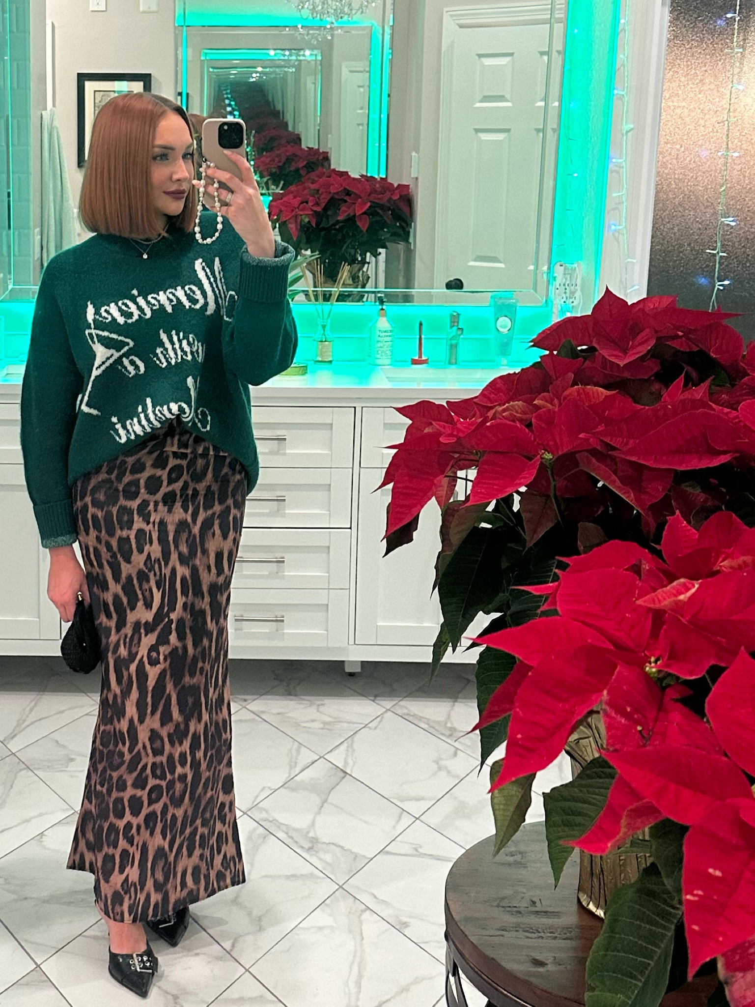 Holiday party favorites. 

In a XS sweater (oversized), S skirt (if inbetween size up ), and lip is linked! 

#LTKStyleTip #LTKFindsUnder100 #LTKHoliday