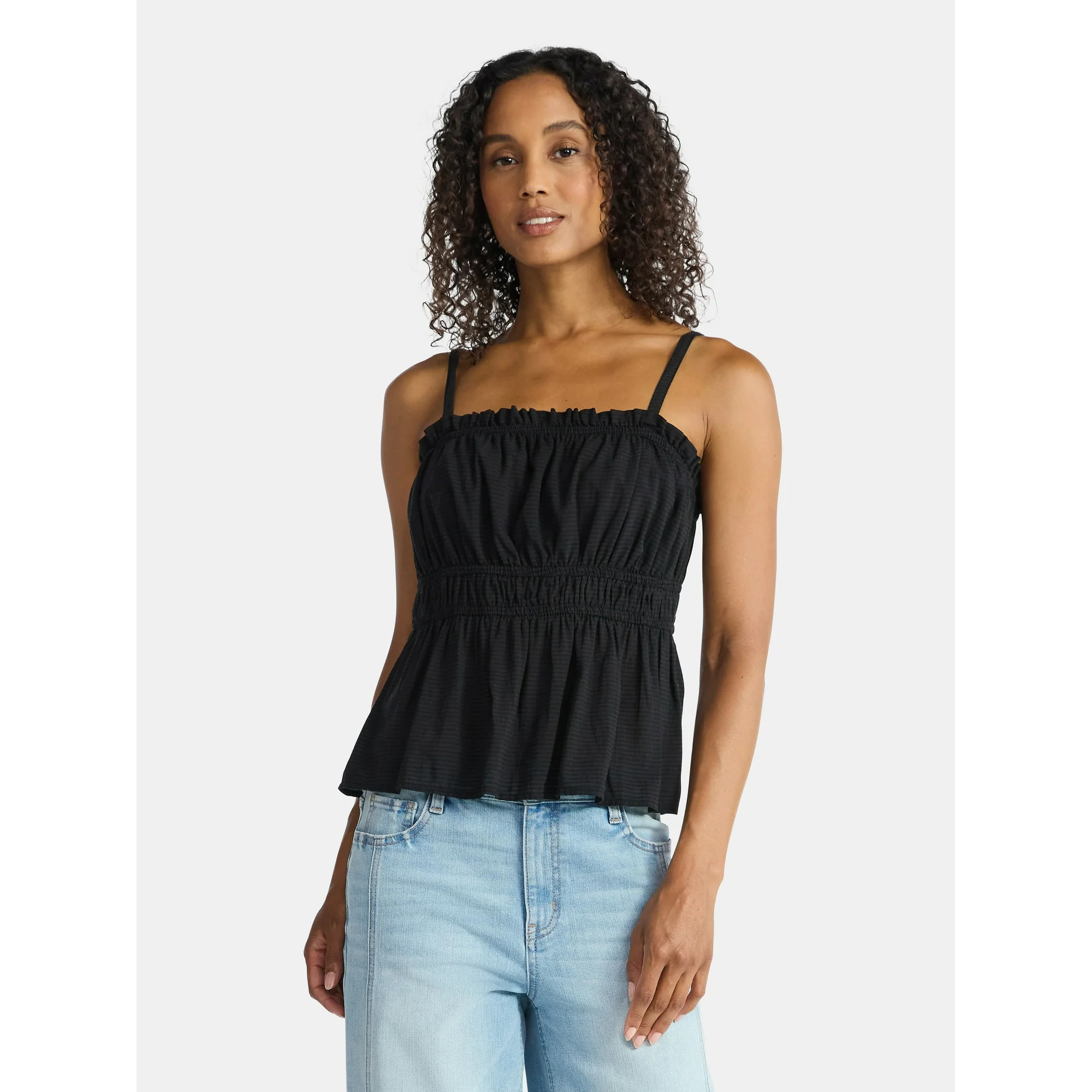 Time and Tru Women's Tonal Stripe Tank Top, Sizes XS-XXXL | Walmart (US)