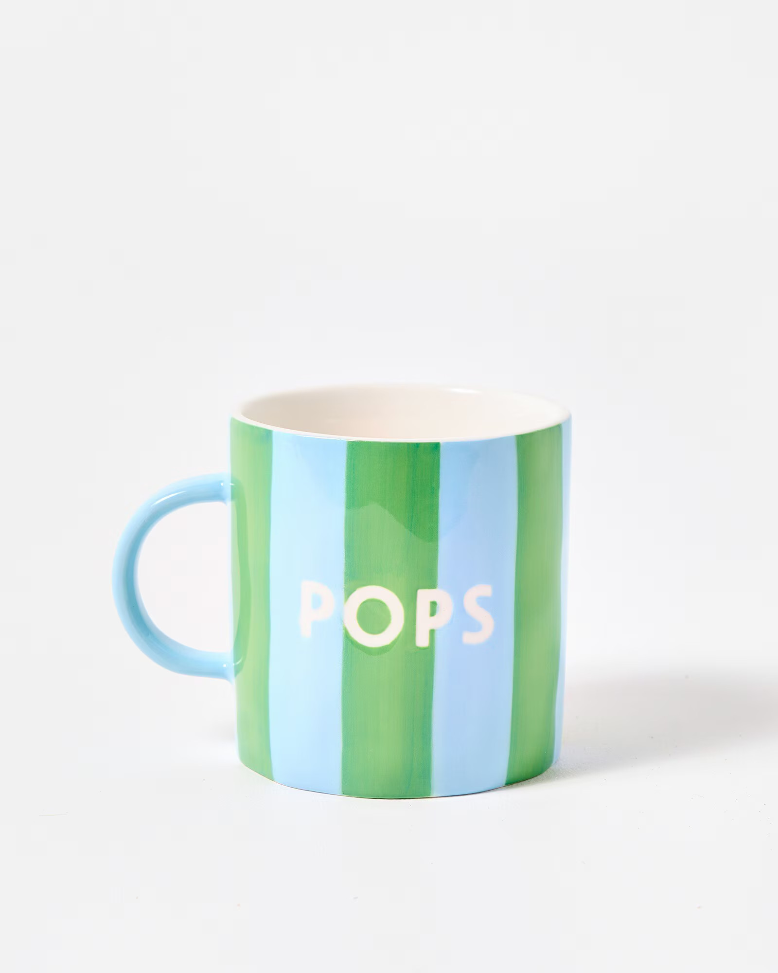 Pops Blue & Green Stripy Ceramic Mug | Oliver Bonas | Oliver Bonas (Global)