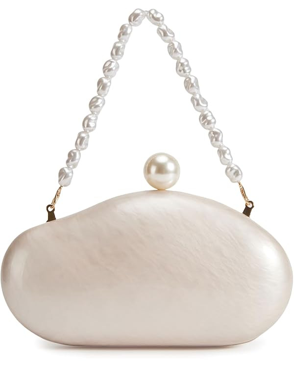 Ladies' Acrylic Shell-shaped Handbag Chic Evening Clutch Bag Paired With A Baroque Irregular Pear... | Amazon (US)