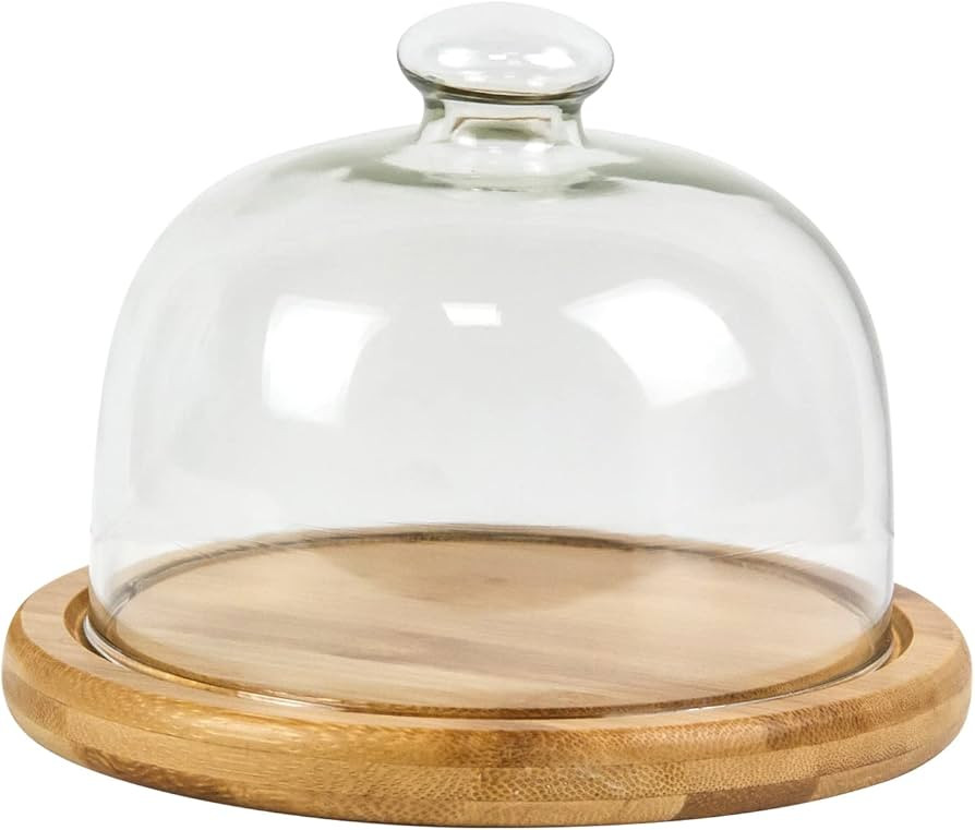KVMORZE Glass Dessert Dome with Base, Mini Decorative Cake Tray with Glass Dome Cover, 5.9" Cake ... | Amazon (US)