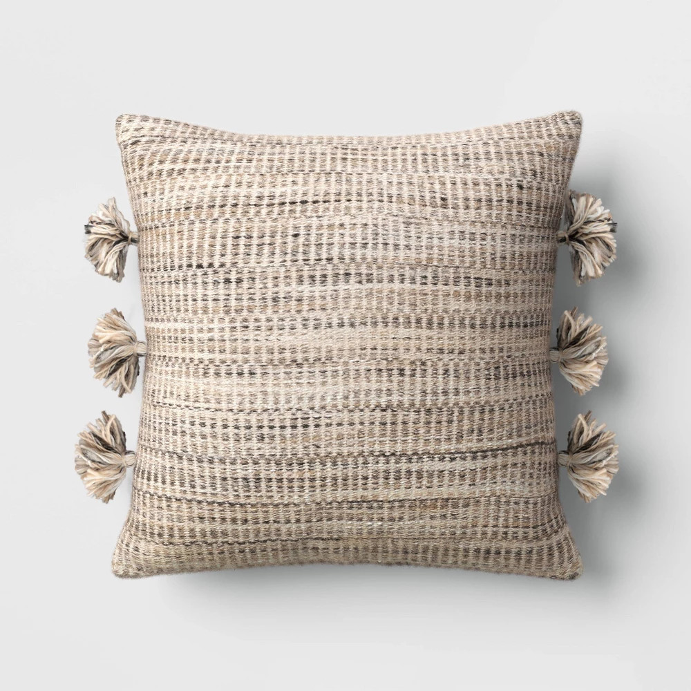 Woven Outdoor Throw Pillow with Tassels Neutrals - Threshold™ designed with Studio McGee | Target