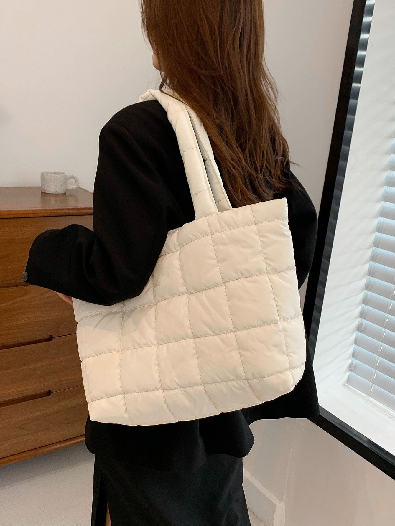 Lightweight,Business Casual Portable,Lightweight Ultra-lightweight High-capacity Quilted Tote Bag... | SHEIN