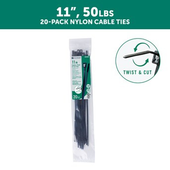 Utilitech 11-Inches Nylon Twist cut cable ties Black with UV Protection ( 20 -Pack) | Lowe's