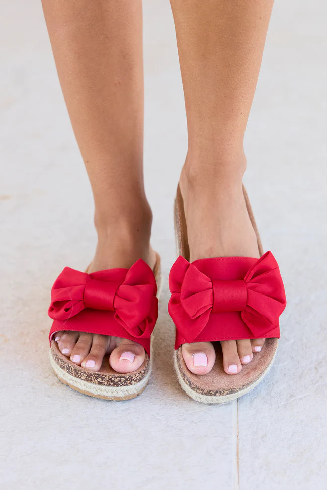 Clash Red Bow Sandal | Pink Lily