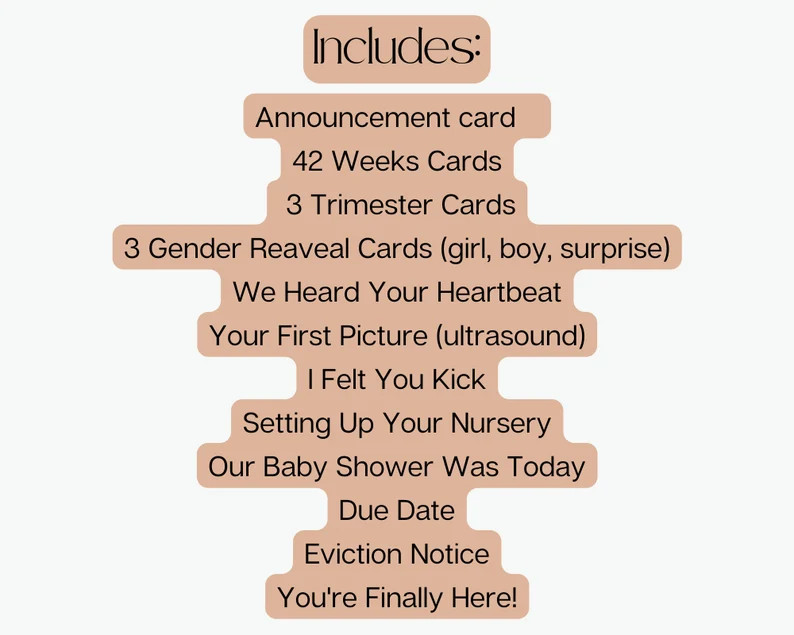 BUNDLE Boho Pregnancy Milestone Cards - Printable Milestone Cards - Weekly Bump Photo - Pregnancy... | Etsy (US)