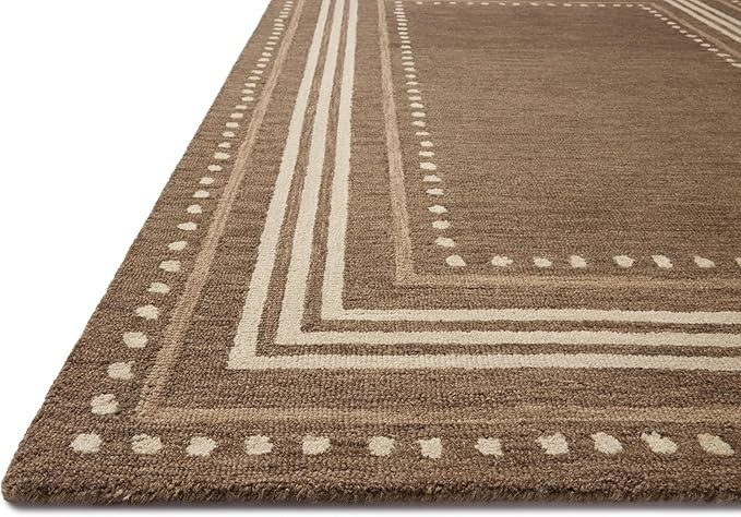 Loloi Chris Loves Julia Alfie Collection ALF-02 Bark/Natural 2'-3" x 3'-9" Accent Rug Wool Neutra... | Amazon (US)