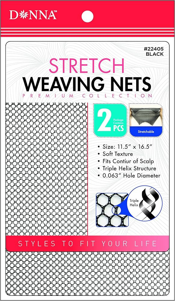 DONNA Stretch Weaving Nets 2 Pack \u2013 Flexible Triple Helix Hair Net for Sew-in Weave Styles, ... | Amazon (US)