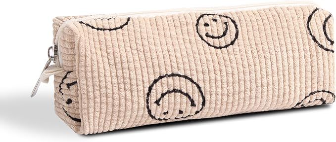 Smile Pencil Pen Case Office Large Storage High Capacity Bag Pouch Holder Box Organizer Makeup Po... | Amazon (US)