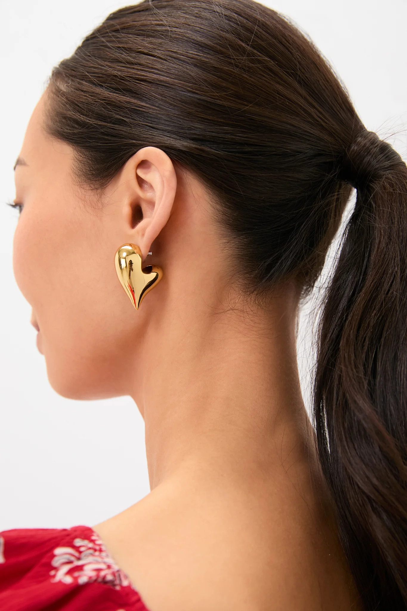 High Polish Gold Art Heart Earrings | Tuckernuck (US)