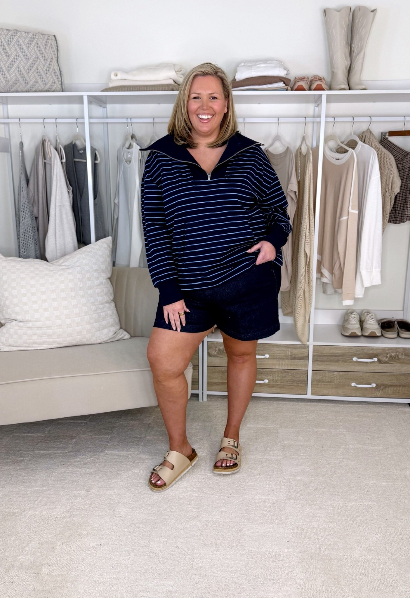 The shorts are a 2X and the 5 inch ones! Wearing a 2 (2X) in the tank and XXL in the striped quarter zip. 

Plus size fashion, everyday outfit ideas, trendy fashion, ootd, mom style, spring fashion, ootd

#LTKMidsize #LTKOver40 #LTKPlusSize