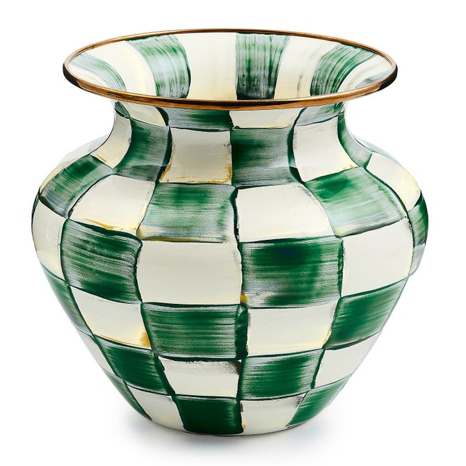 Emerald Check Large Vase | MacKenzie-Childs