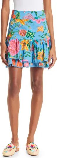 FARM Rio Blue Toucans Garden Tiered Cotton Skirt | Nordstrom | Nordstrom