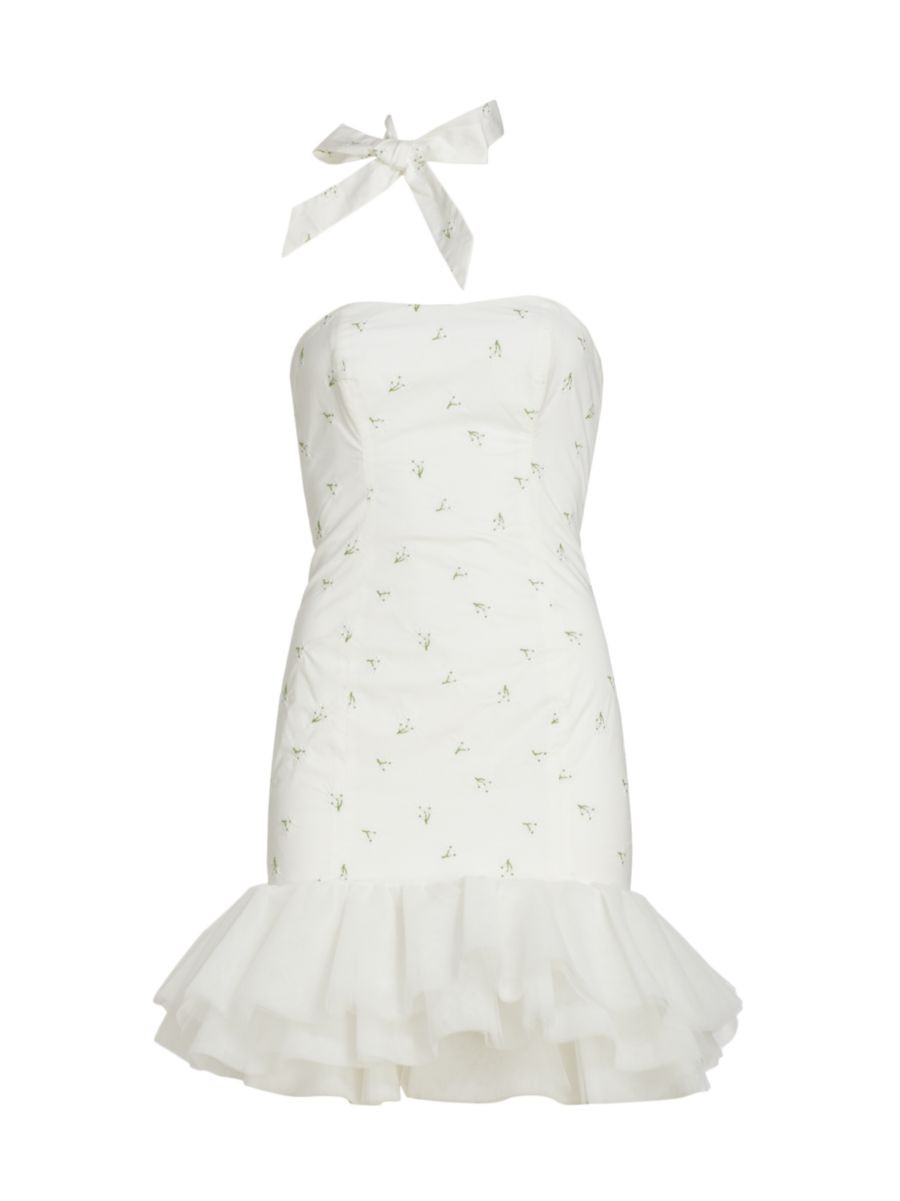 Blake Embroidered Flare Minidress | Saks Fifth Avenue