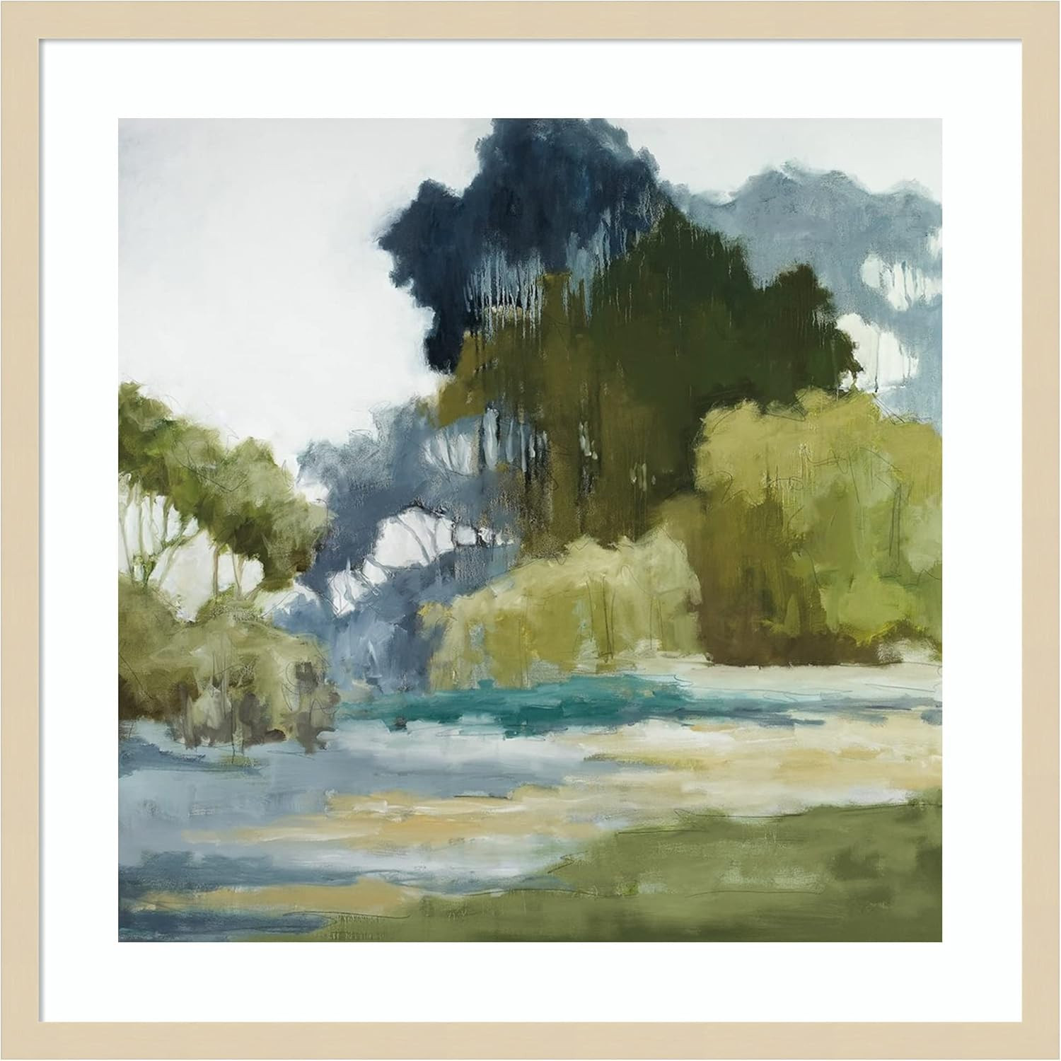 Amanti Art Framed Wall Art Print 25x25 Bean Fields Tall Trees by Jacqueline Ellens, Abstract Wall... | Amazon (US)