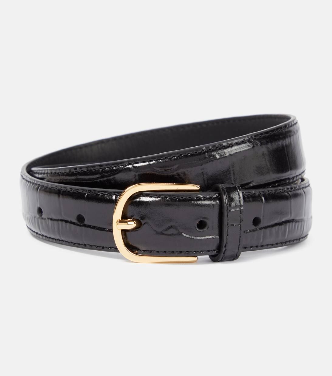 Croc-effect patent leather belt | Mytheresa (US/CA)