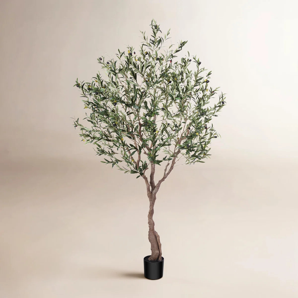 Adcock 7ft Faux Olive Tree in Pot, Artificial Olive Plants for Home & Office, Potted Olive for De... | Birch Lane