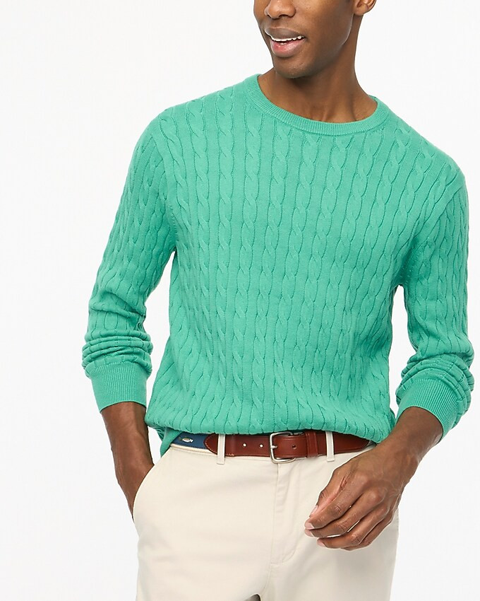 Cable-knit crewneck sweater | J.Crew Factory