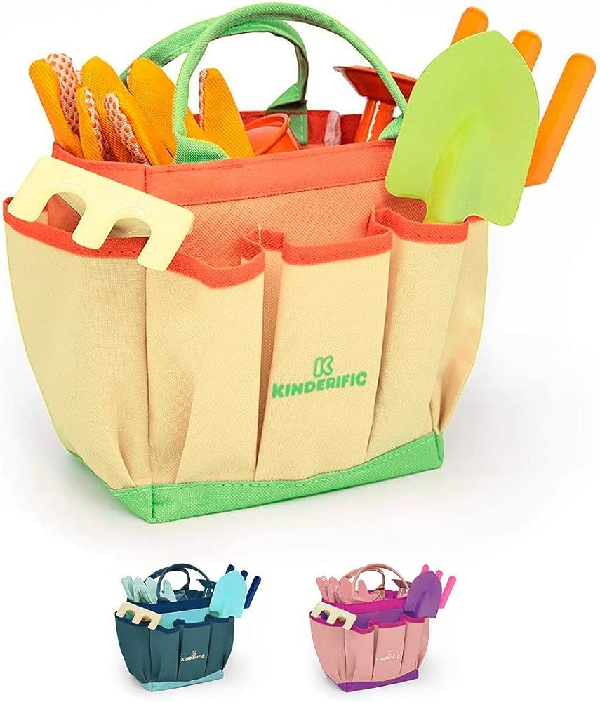 Kinderific Gardening Set, Tool Kit, for Toddlers and Kids 2 Years and up, STEM, Includes Tote Bag... | Amazon (US)