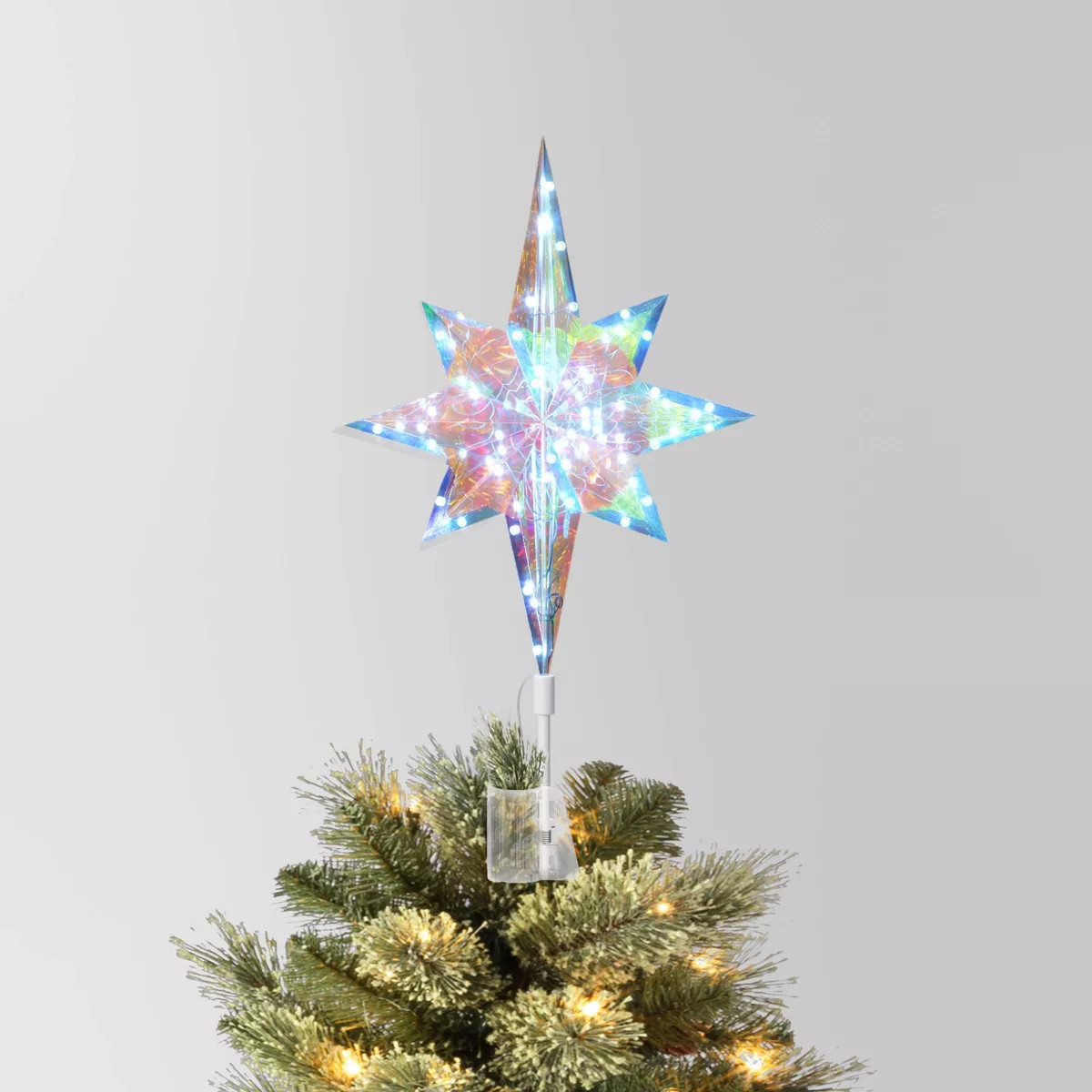 Christmas Lit Plastic Multicolor 8 Point Star Tree Topper - Wondershop™ | Target