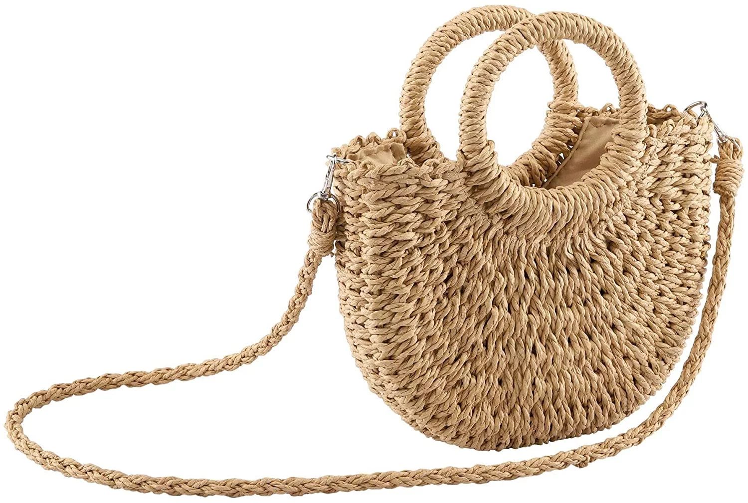 Women Straw Handbag Mini Summer Beach Rattan Tote Bag Crossbody Shoulder Top Handle Handbag Handm... | Walmart (US)