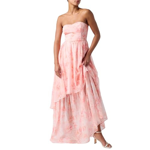 Lulus Alana Strapless Tiered Maxi Dress Elegant Sweetheart Bodice High Waist Flowing A Line Dress | Amazon (US)