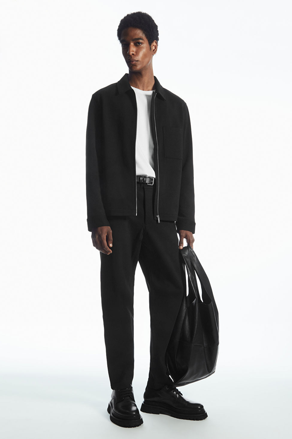 TAPERED COTTON-JERSEY TROUSERS | COS UK