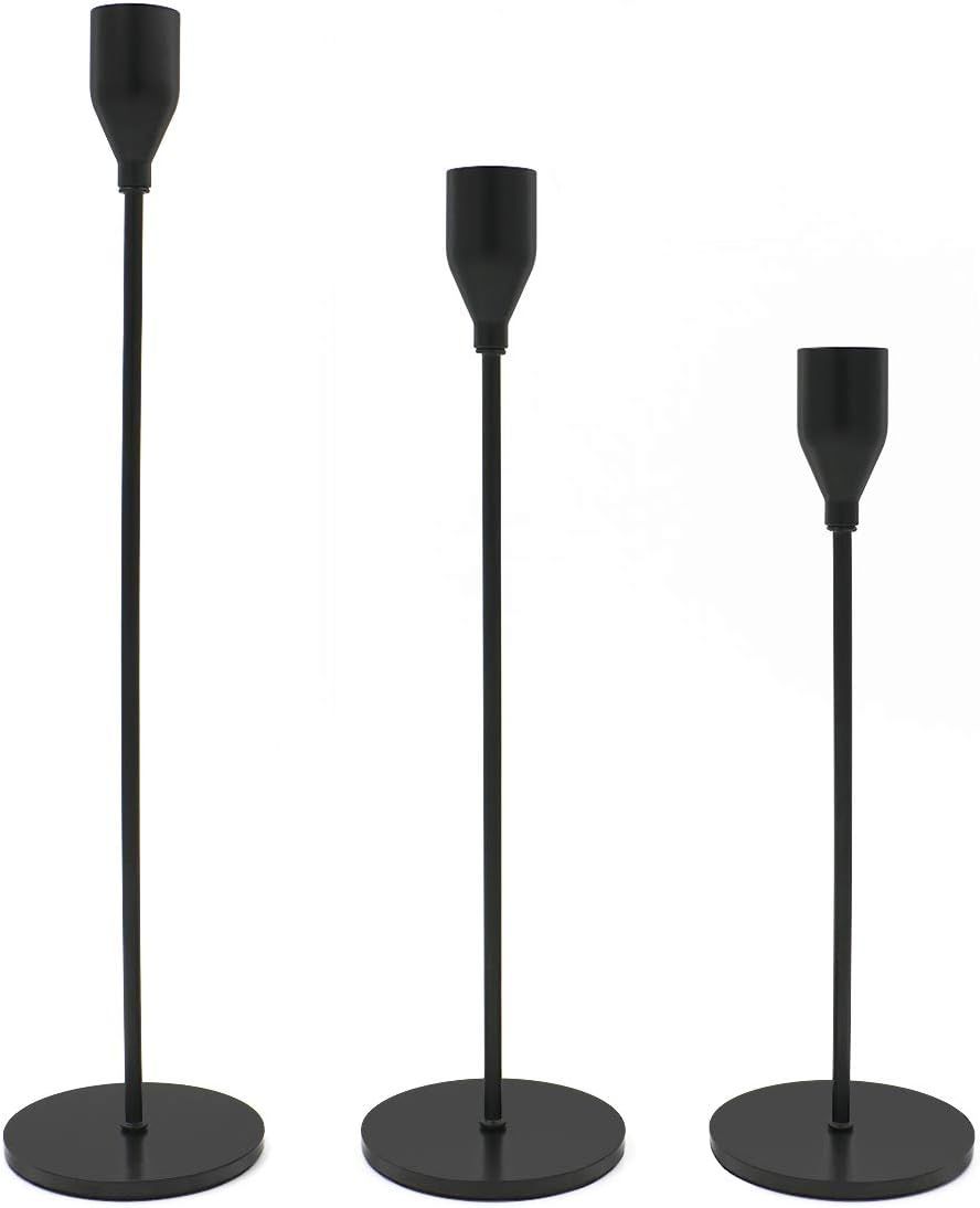 Gails Willing Set of 3 Matte Black Candle Holders for Taper Candles, Modern Decorative Candlestic... | Amazon (US)