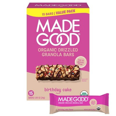 MadeGood Chocolate Drizzled Birthday Cake Granola Bars Value Pack - 12.75oz/15ct | Target