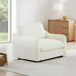 Derek 44.1 in. 1-Piece Fabric Modern Sofa Modular Sofa in Beige with Arms for Living Room | The Home Depot