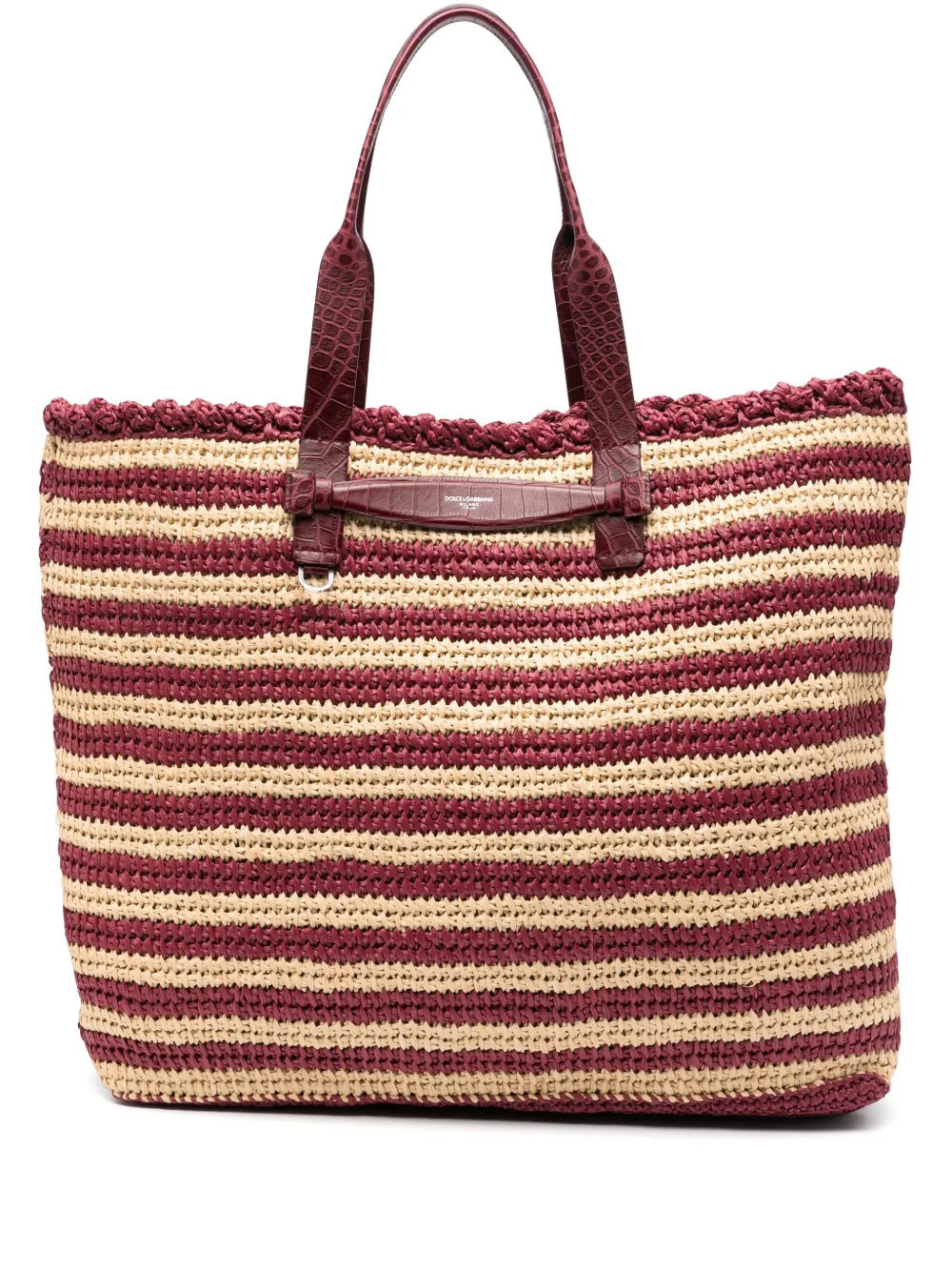 Dolce & Gabbana striped raffia tote bag - Red | Farfetch Global