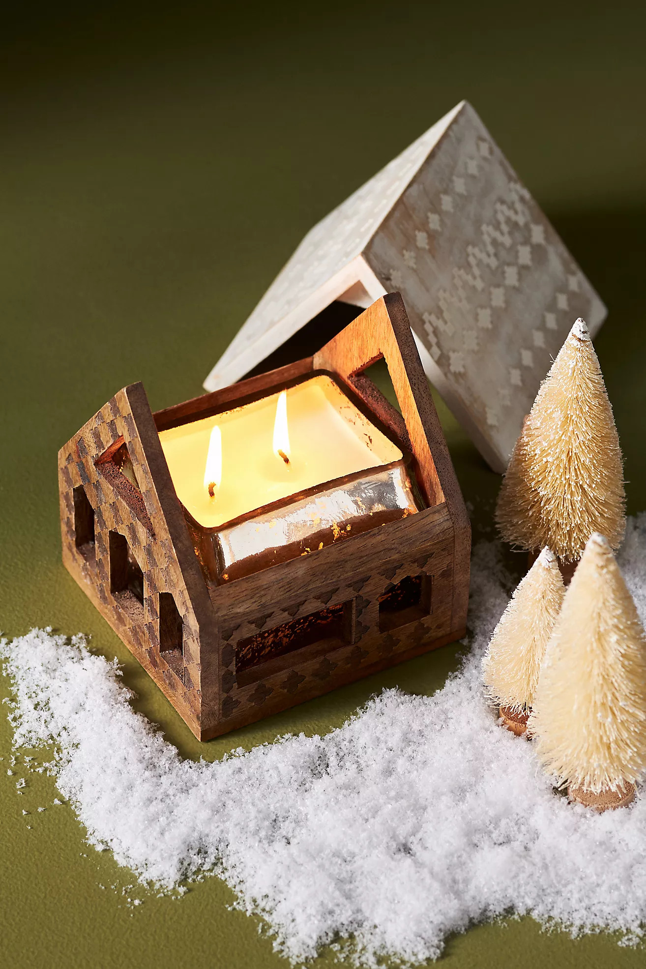 Phillipe Woody Fresh Balsam & Cedarwood Wooden House Candle | Anthropologie (US)