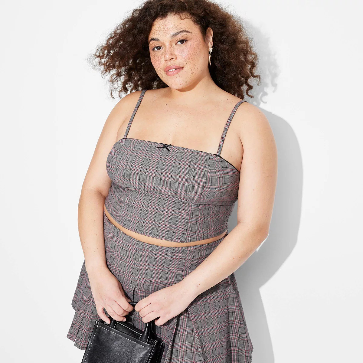 Women's Woven Tank Top - Wild Fable™ Brown Plaid 2X | Target