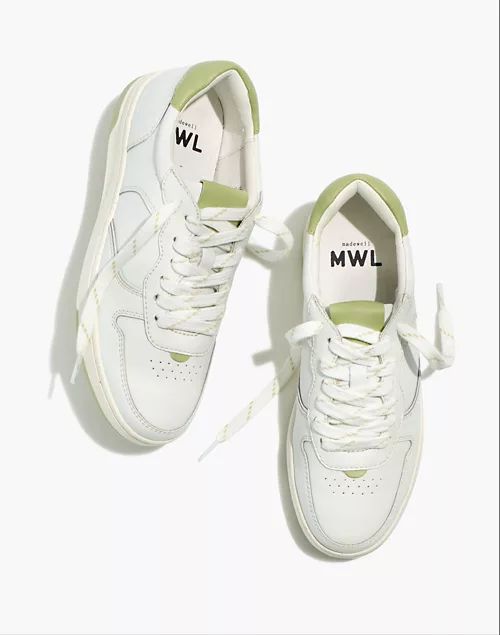 Court Low-Top Sneakers in White and Green | Madewell