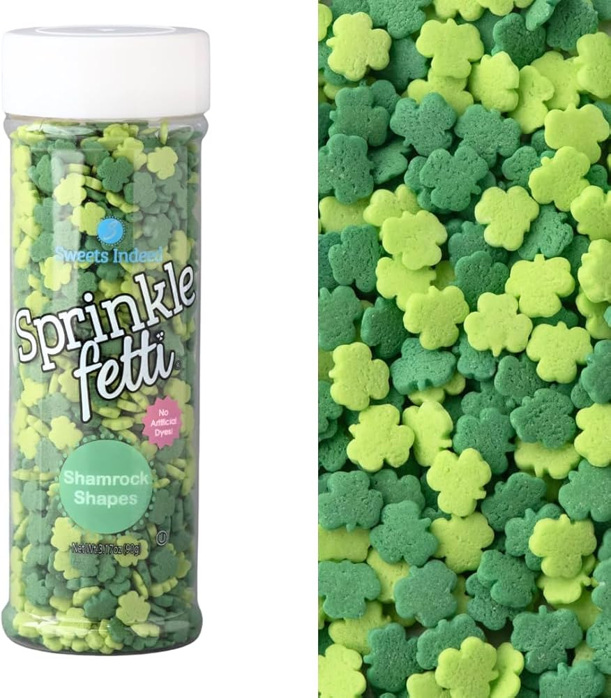 Sweets Indeed Dye Free St Patricks Day Sprinkles, Green Sharmrocks Clovers, No Artificials Dyes, ... | Amazon (US)