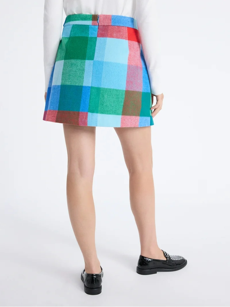 Free Assembly Women's Faux Wrap Front Mini Skirt, Sizes 0-20 | Walmart (US)