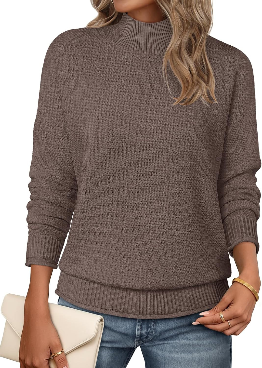 MEROKEETY Womens Turtleneck Long Sleeve Fall Cozy Knit Sweater 2026 Trendy | Amazon (US)