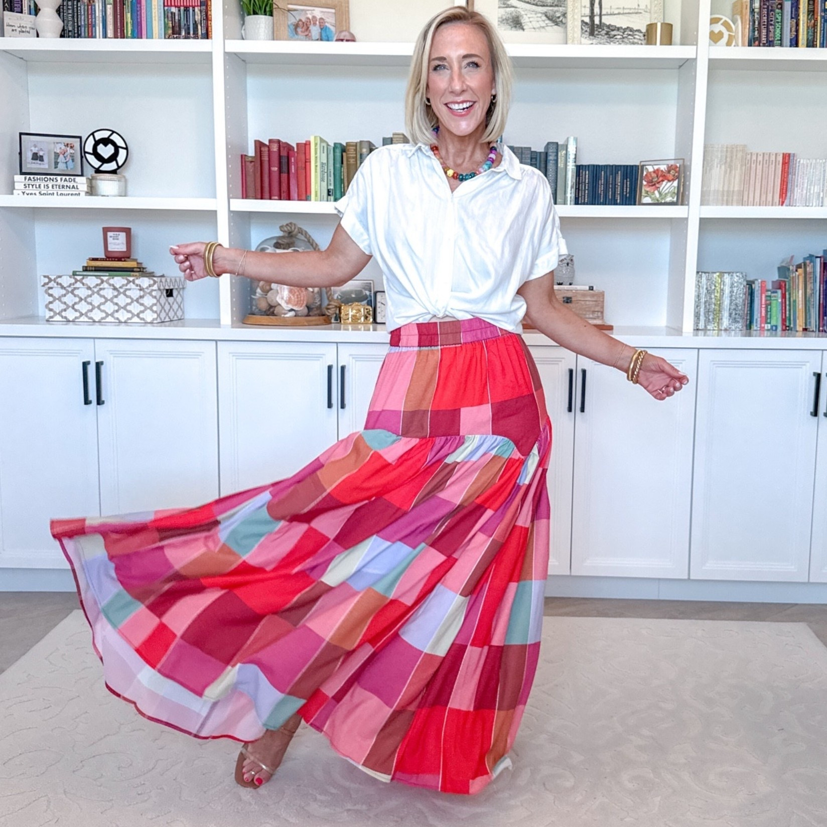 Amazon - unbox my latest orders. Multicolor Plaid Print Maxi Skirt - size small. * Camp Shirt w/ Short Sleeves - size XS. $19.98. 4 colors.  

 
