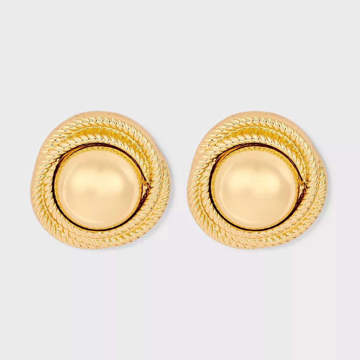 Rope Texture Button Earrings - A New Day™ Gold | Target