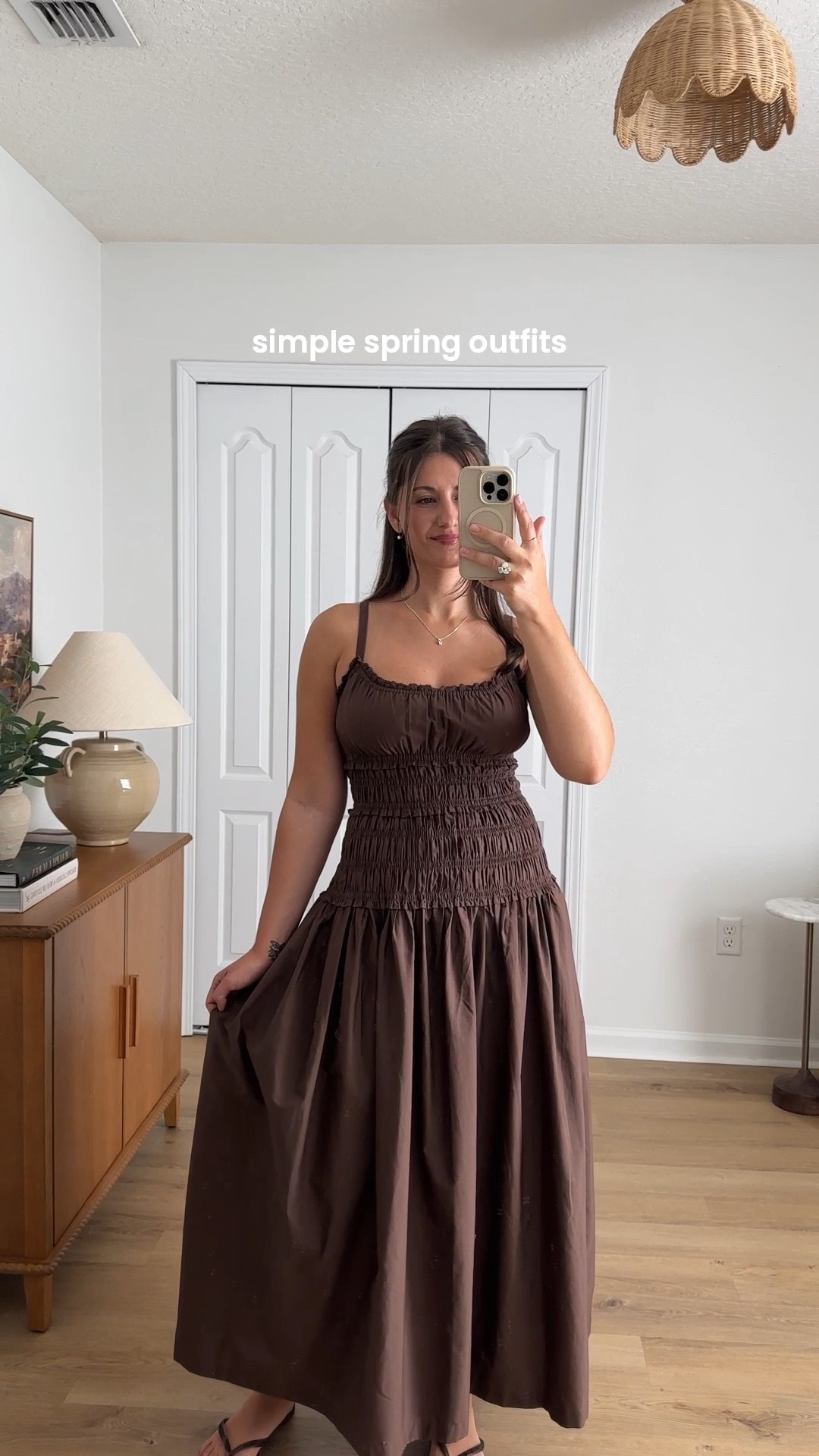 #abercrombiepartner go-to outfit combos for spring: day to night dresses, jeans and a flowy top, and matching sets! @abercrombie 

Wearing xs brown dress, small polka dot dress, 25R jeans, xs tops, small shorts 

#LTKootd #LTKSeasonal