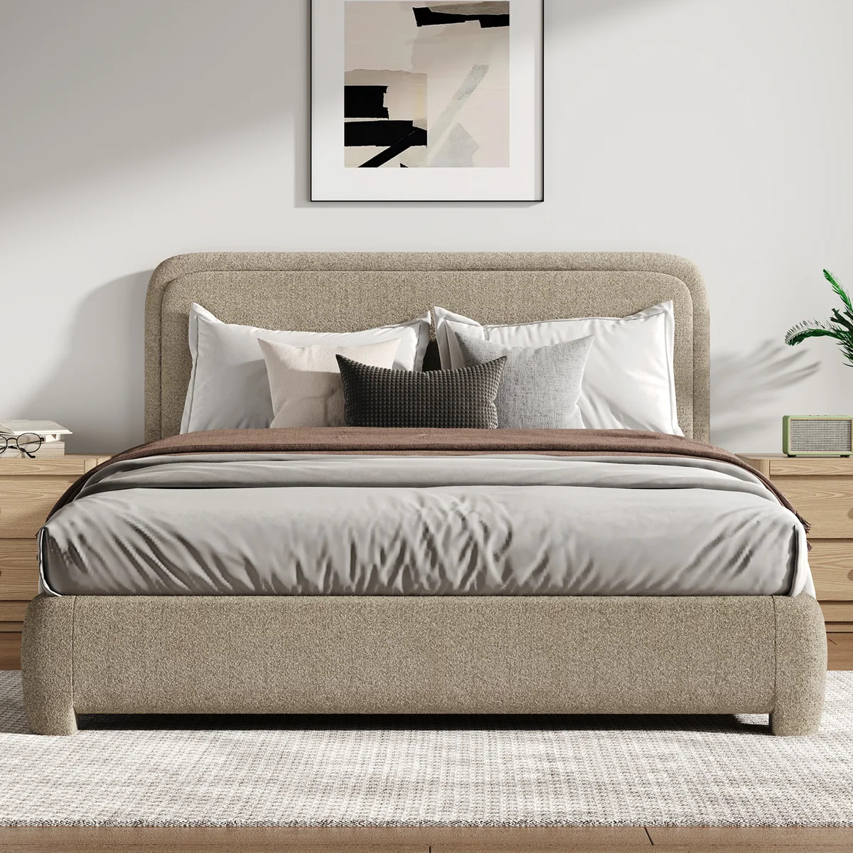 Bensu Boucle Upholstered Platform Bed | Wayfair North America