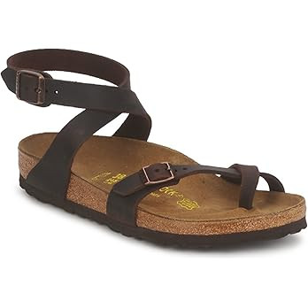 Birkenstock Women's Yara Leather Uji Black Sd N | Amazon (US)