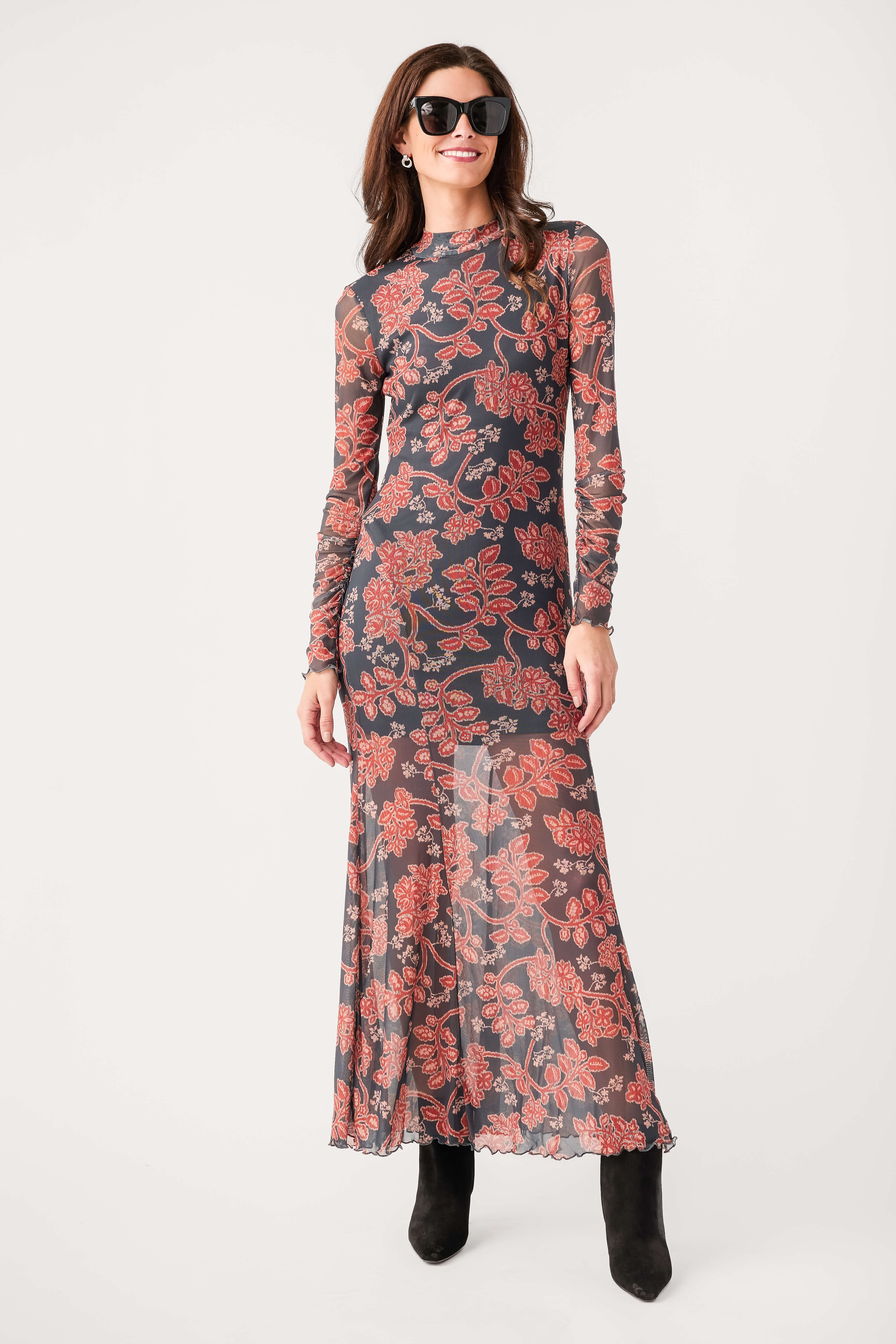 Promesa Floral Mockneck Maxi Dress | Social Threads