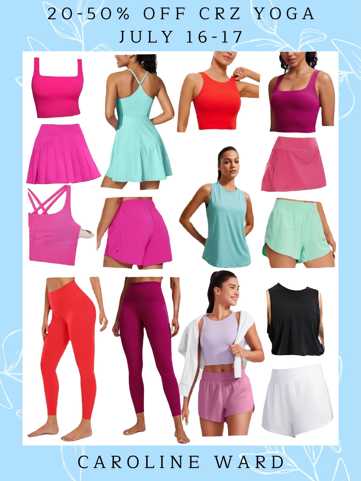 CRZ Yoga has created a similar ‘Prime Day’ sale on their website, 20-50% off tons of styles! Linked below are some of my favorite styles. 
Be sure to go on CRZ Yoga’s personal website for the sale 🚨 Take an extra 10% OFF with my code CAROLINEWARD ‼️🔔